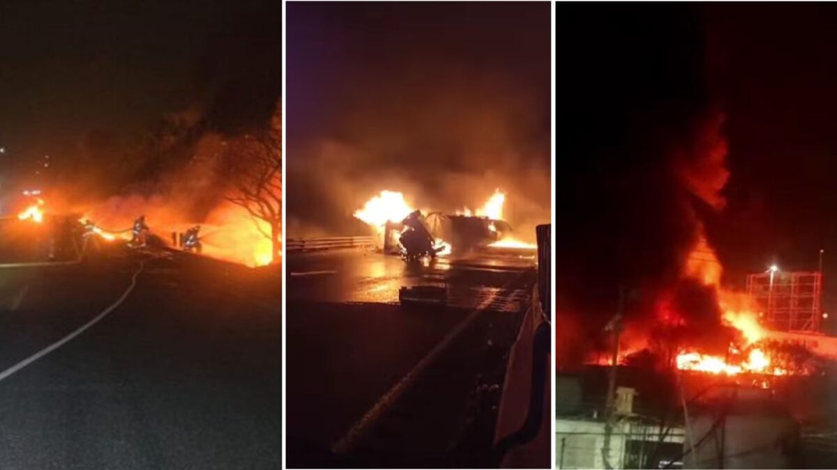 Explota pipa sobre la autopista Córdoba-Puebla en Veracruz.