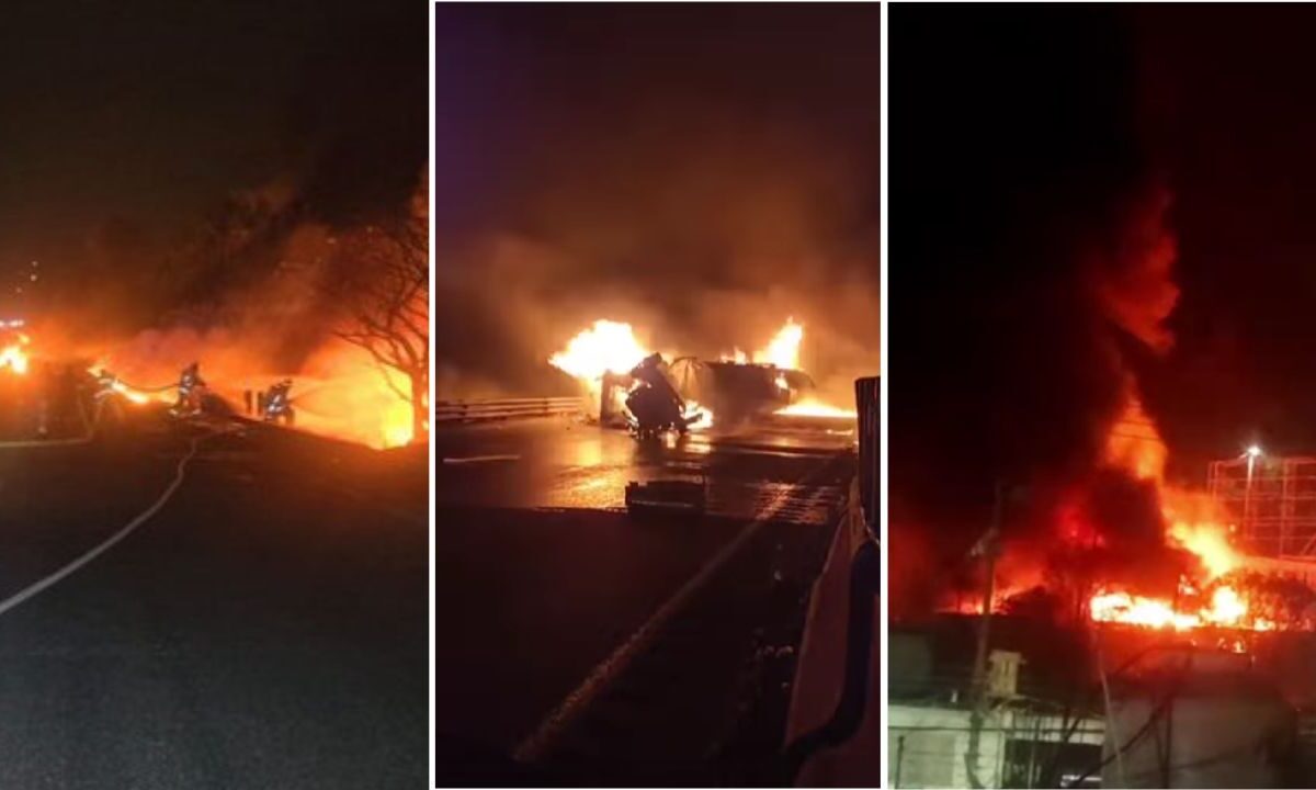 Explota pipa sobre la autopista Córdoba-Puebla en Veracruz.
