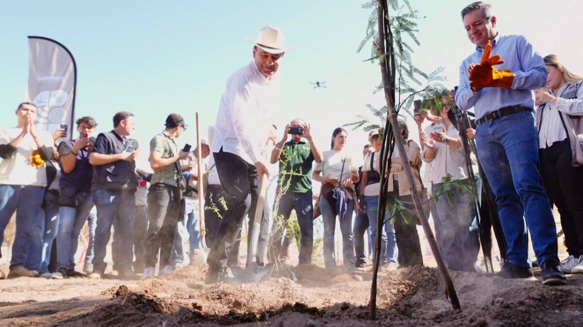 El gobernador Alfonso Durazo dio inicio a la reforestación del Bosque Urbano La Sauceda para consolidarlo como el pulmón verde de Hermosillo.