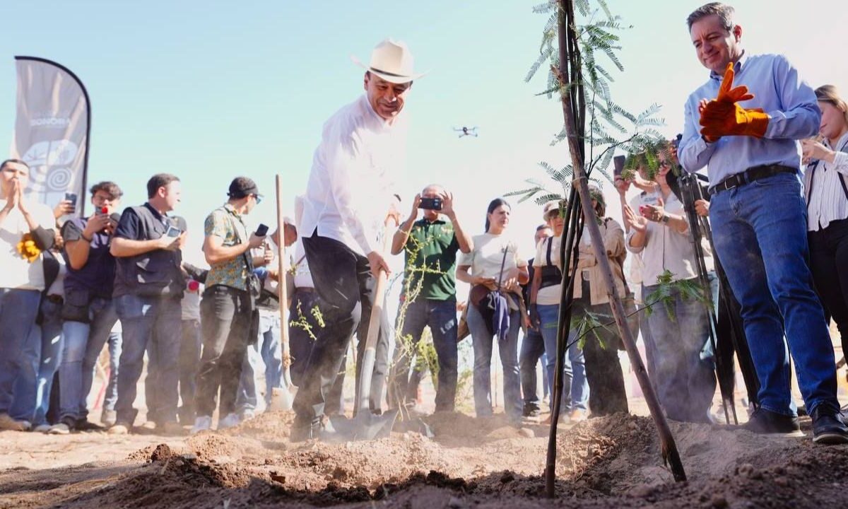 El gobernador Alfonso Durazo dio inicio a la reforestación del Bosque Urbano La Sauceda para consolidarlo como el pulmón verde de Hermosillo.