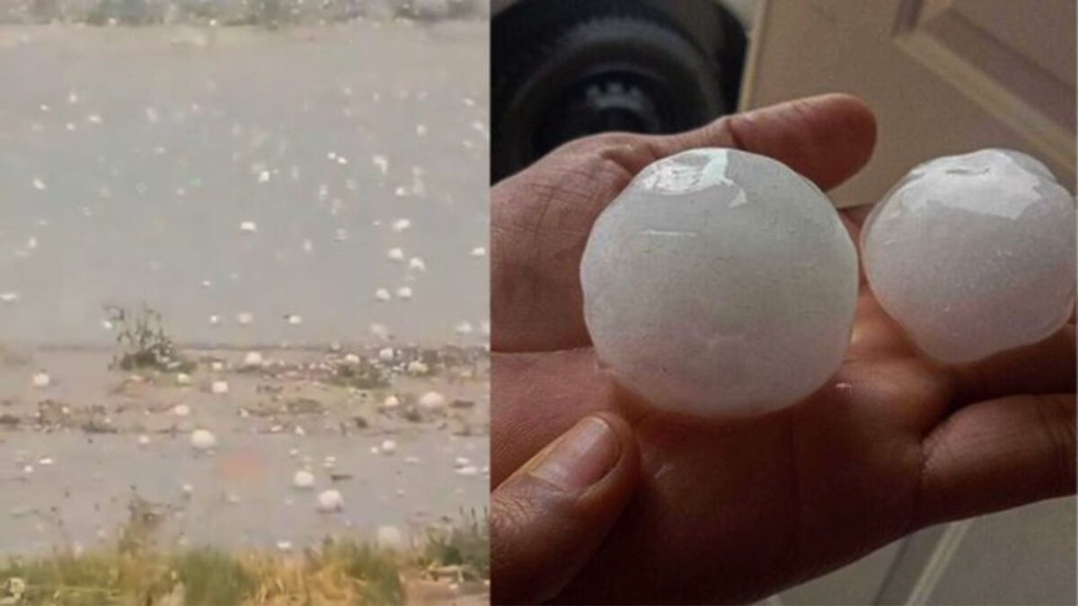 Reportan caída de granizo del tamaño de una "bola de beisbol" en Ciénega de Flores, en Nuevo León.