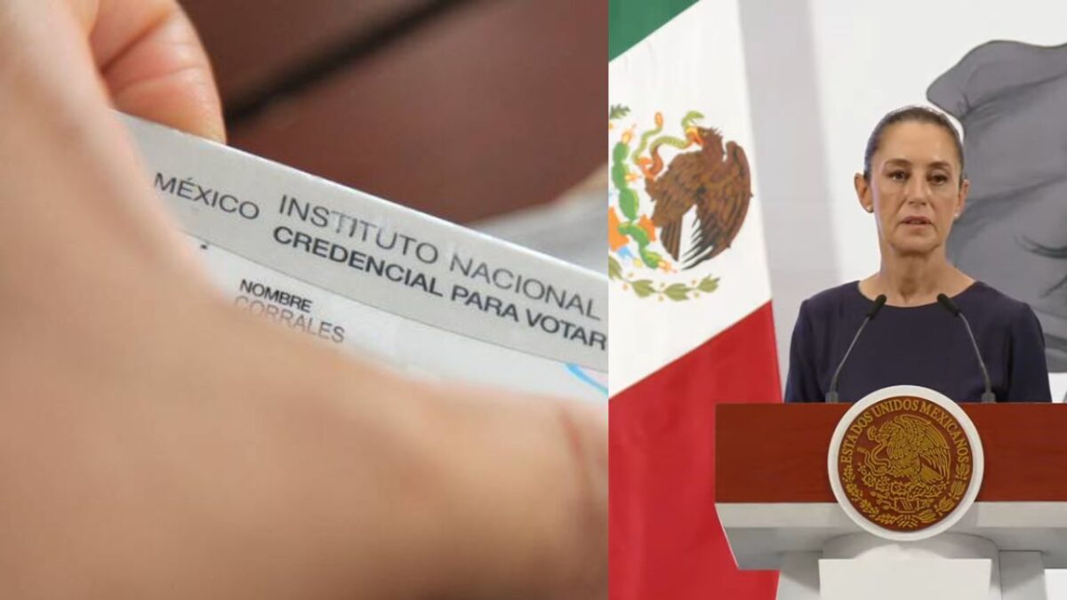 Sheinbaum renueva sus datos en su credencial del INE