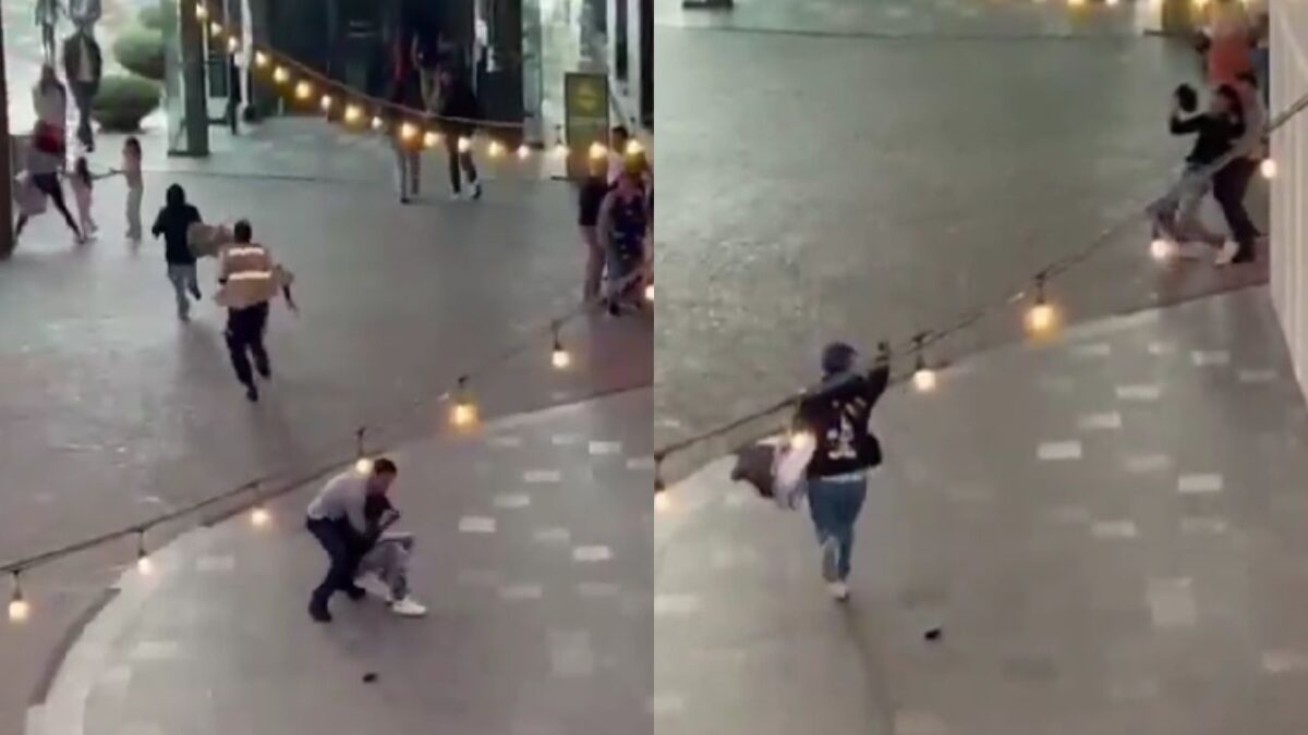 Captan huyendo a asaltantes de una joyería en Town Square en Metepec.