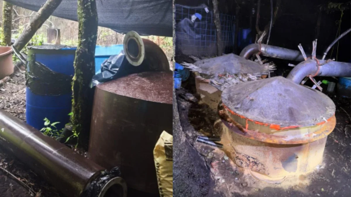 El laboratorio fue localizado en la zona agreste de La Comadreja, en Huitzilac.