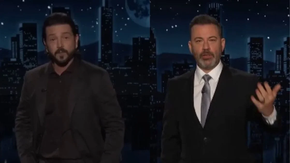 El actor mexicano Diego Luna participó en el programa nocturno de Jimmy Kimmel en el que habló sobre las políticas migratorias de Trump.