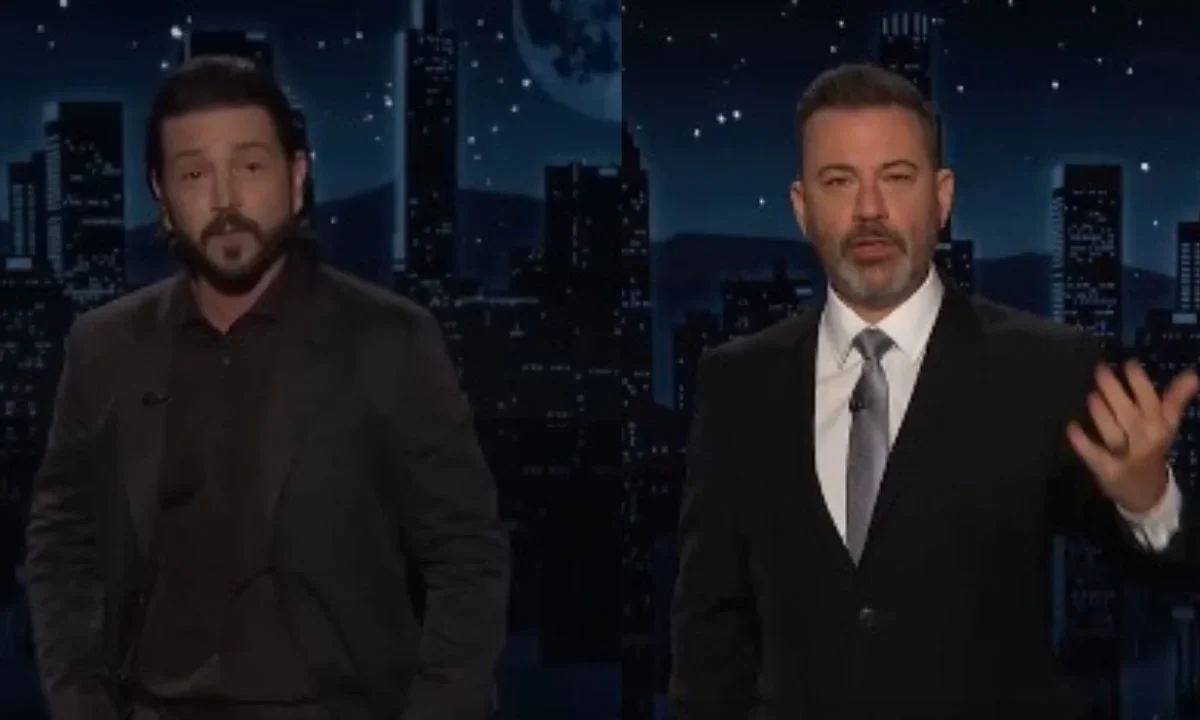 El actor mexicano Diego Luna participó en el programa nocturno de Jimmy Kimmel en el que habló sobre las políticas migratorias de Trump.