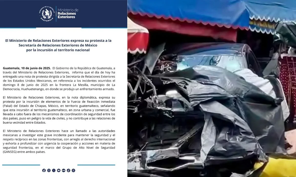 Guatemala envía nota de protesta a México tras incursión a su territorio