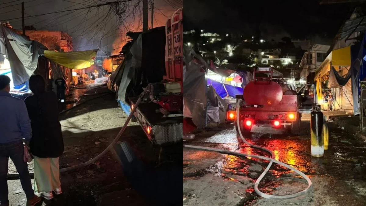 Un incendio consumió al menos 35 negocios en el mercado de Chilpancingo, en Guerrero.