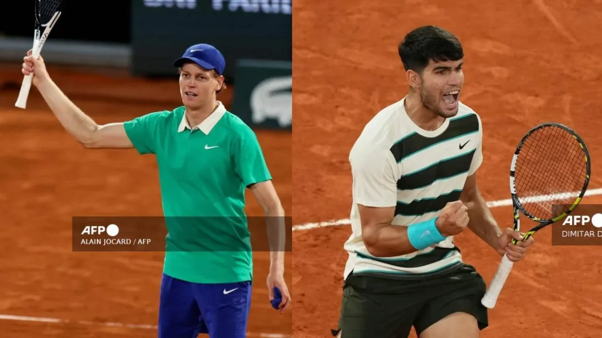 Jannik Sinner se enfrentará en la final del Roland Garros al español Carlos Alcaraz.