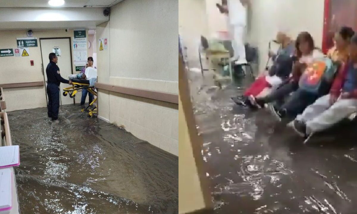 Por inundación en la sala de urgencias en el Hospital 53 del IMSS, reubican a pacientes.