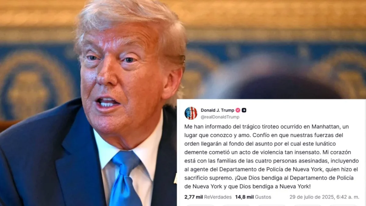 Trump condena el ataque en Manhattan, llama 'demente' al tirador