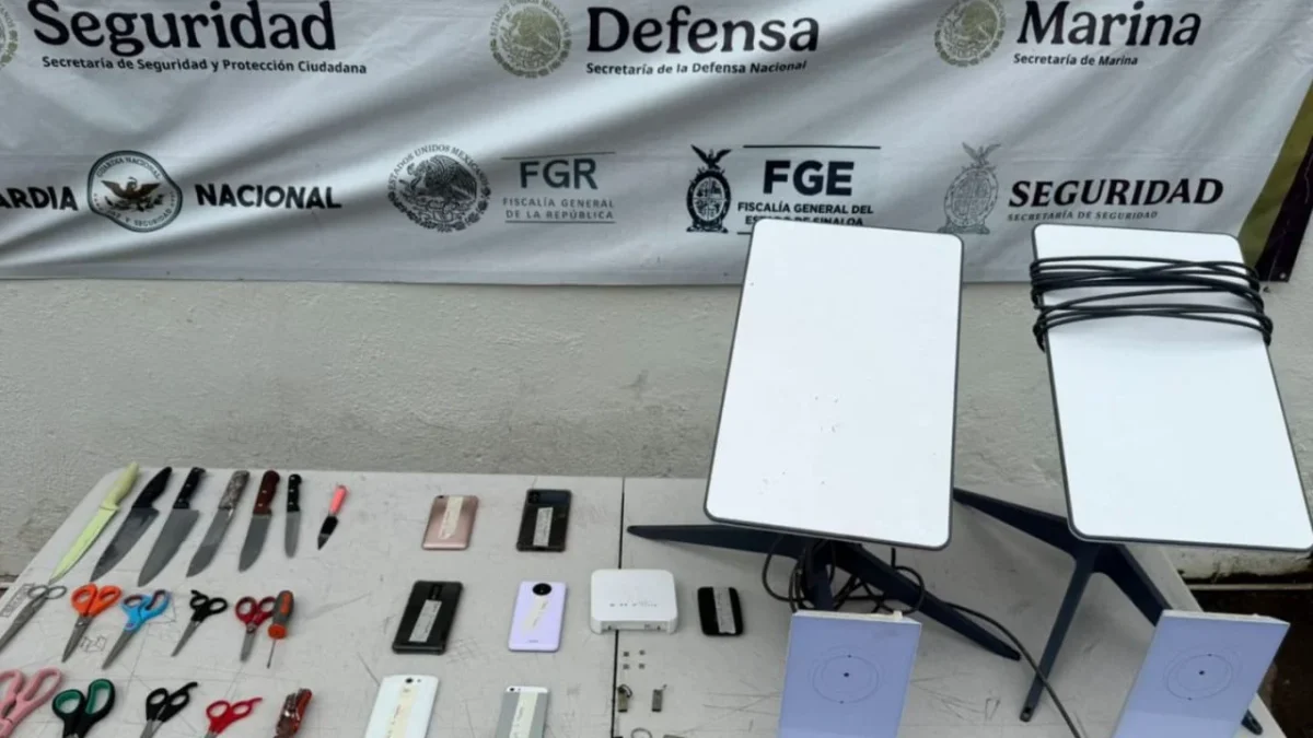 Decomisan "45 teléfonos, 2 antenas Starlink, 6 módems, 2 antenas de banda ancha móvil para internet, 2 radios y 15 memorias USB"