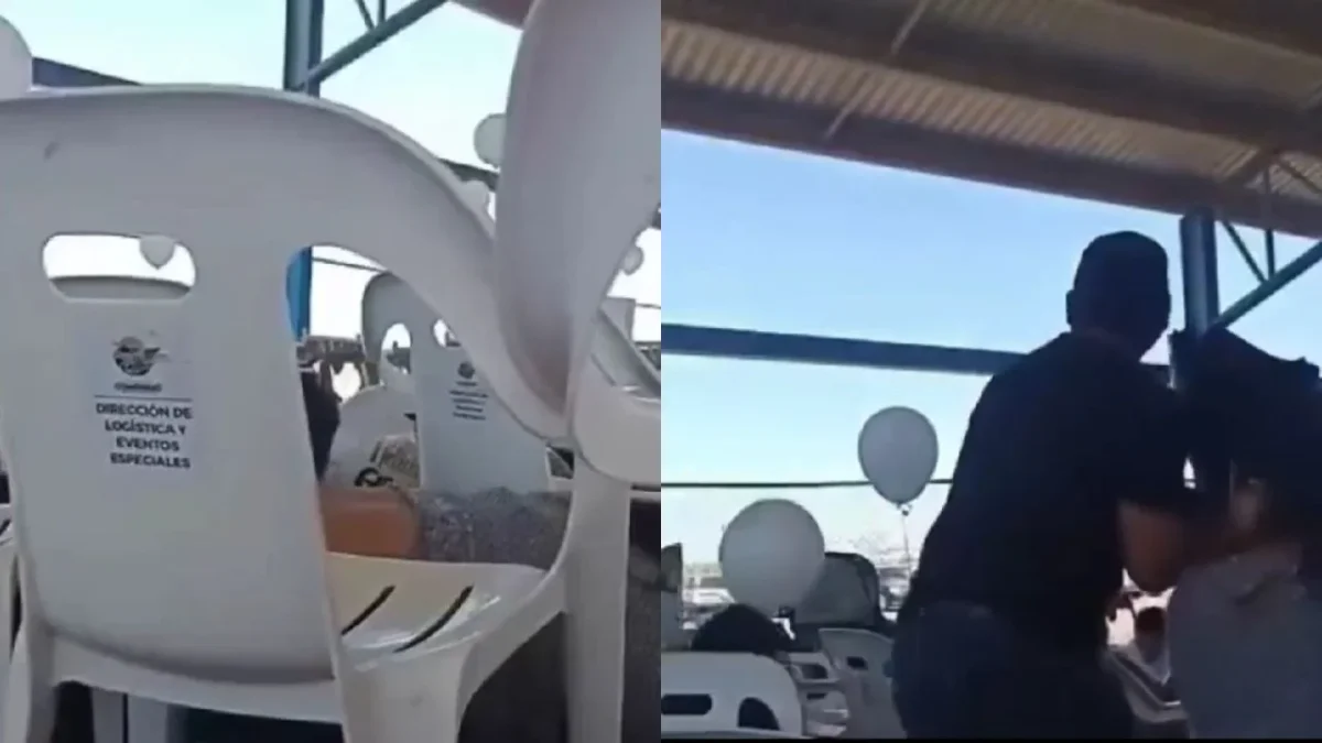 Captan momento de la balacera al exterior de una secundaria en Baja California Sur.