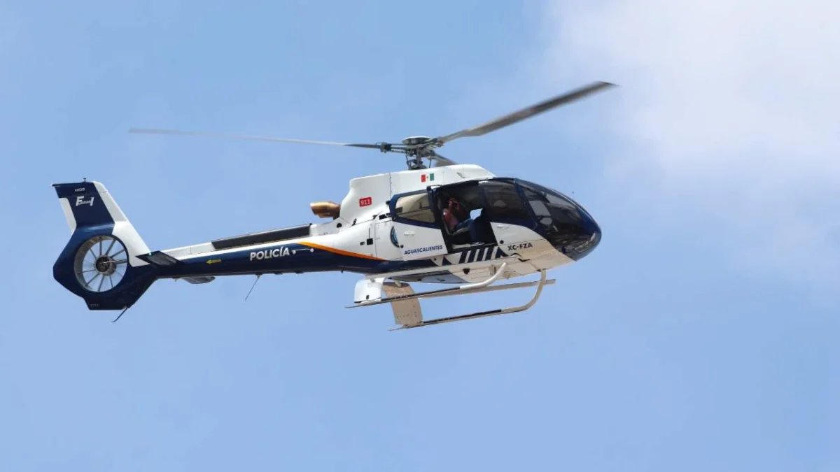 Con el Helicóptero Fuerza Uno se intensifican los patrullajes preventivos en Aguascalientes.