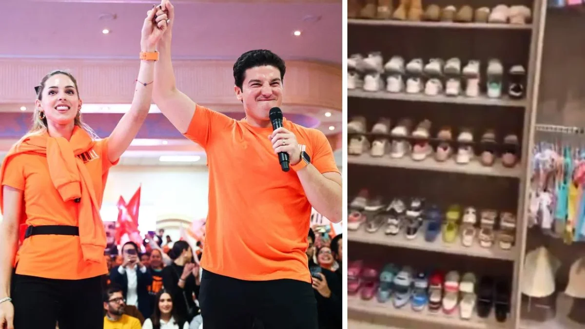 Critican a Samuel García y a su esposa Mariana Rodríguez por el closet de su hija, el cual está lleno de zapatos.