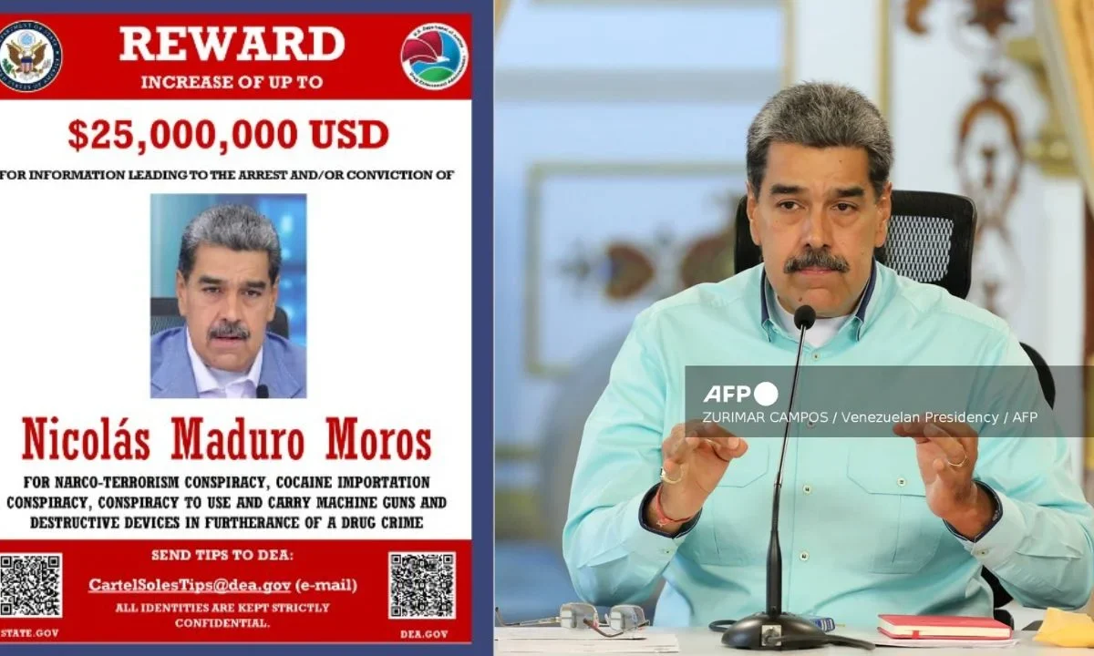 La DEA compartió los delitos por los que se pide recompensa y se persigue a Nicolás Maduro como líder del Cartel de los Soles en Venezuela.