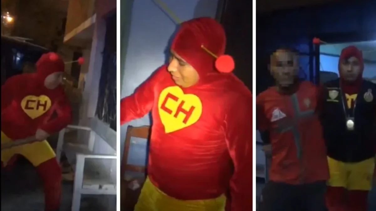 ¡No contaban con mi astucia! "El Chapulín Colorado" se hizo presente en un operativo contra el narcotráfico.