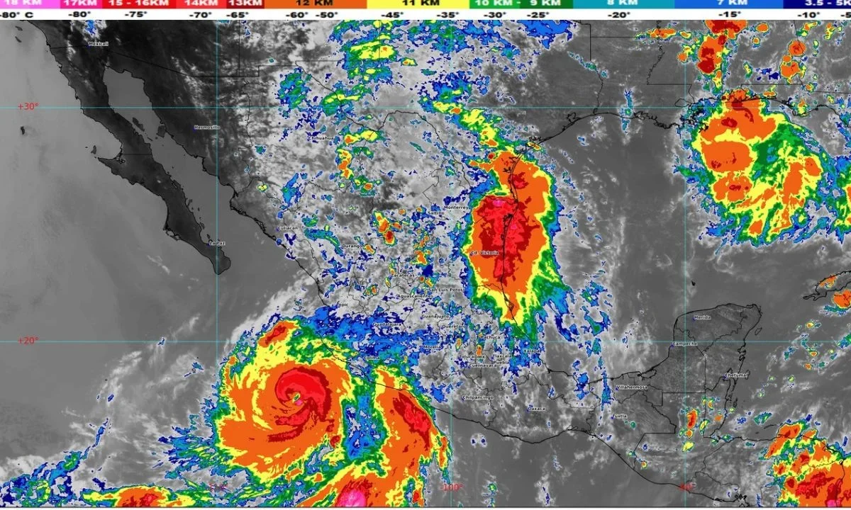 Este martes, el huracán Flossie subió a categoría 2, y se ubica entre Manzanillo, Colima y Cabo San Lucas, Baja California Sur.