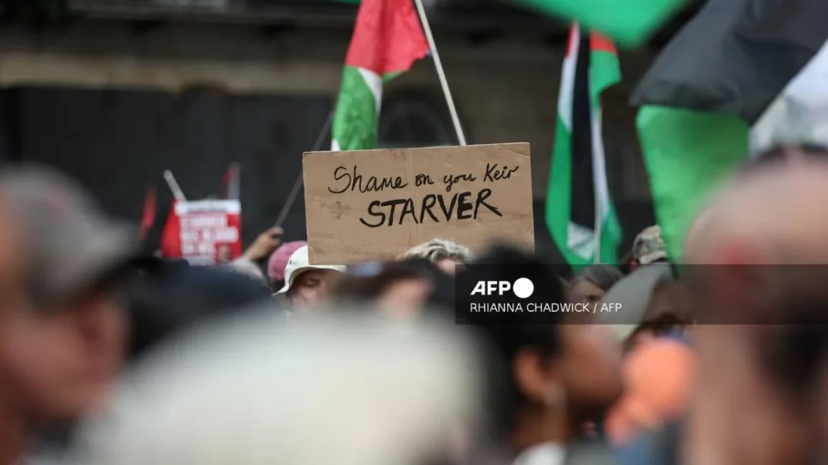 Protesta en Gran Bretaña sobre el conflicto Israel-Palestina