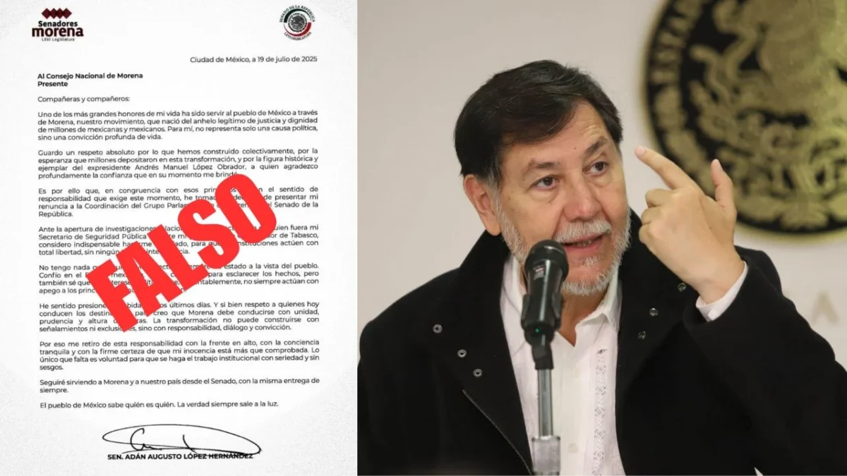En redes sociales circuló una carta falsa en la que Adán Augusto informaba su renuncia al cargo que ostenta, por el caso Bermúdez Requena.