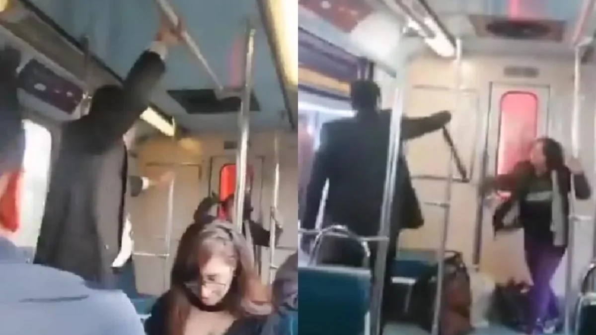Mujer ataca a sujeto que intentó "exorcizarla" en un vagón de la Línea 5 del Metro CDMX.