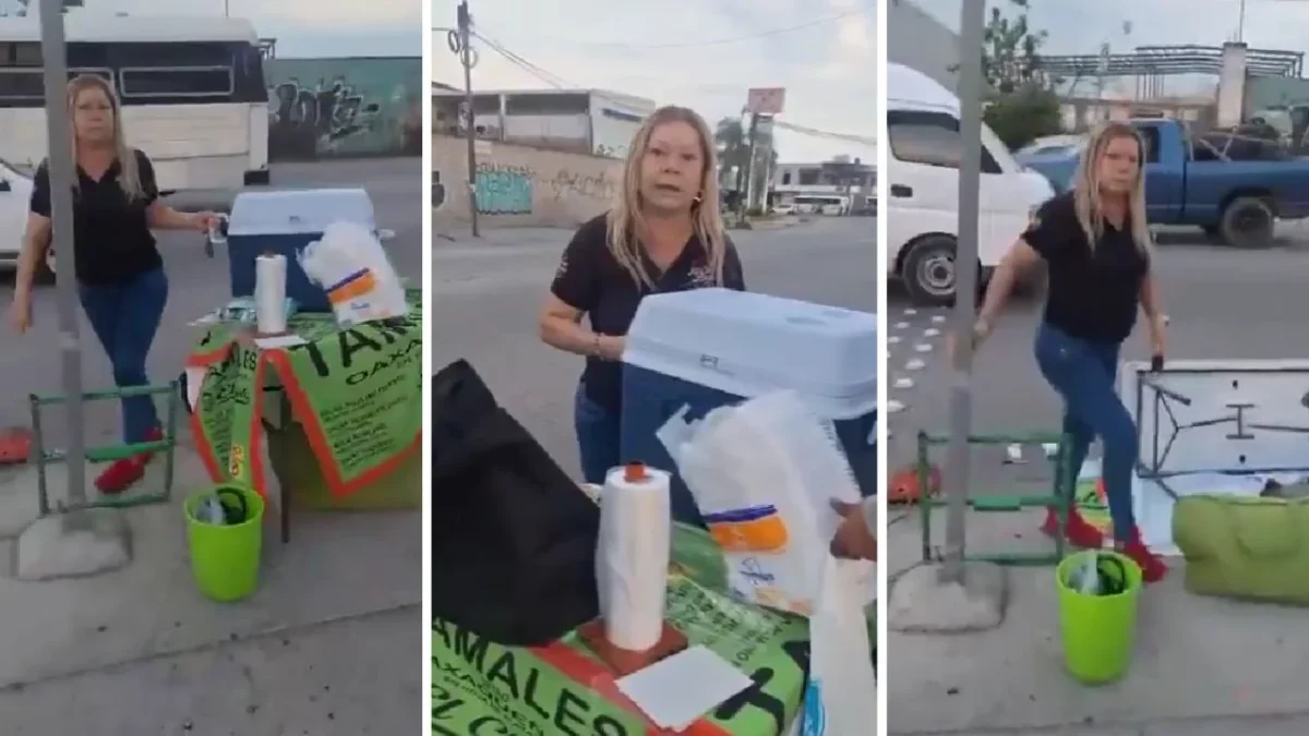Surge "Lady Tamales", mujer que tiró puesto ambulante porque no permitía sacar su auto del estacionamiento.