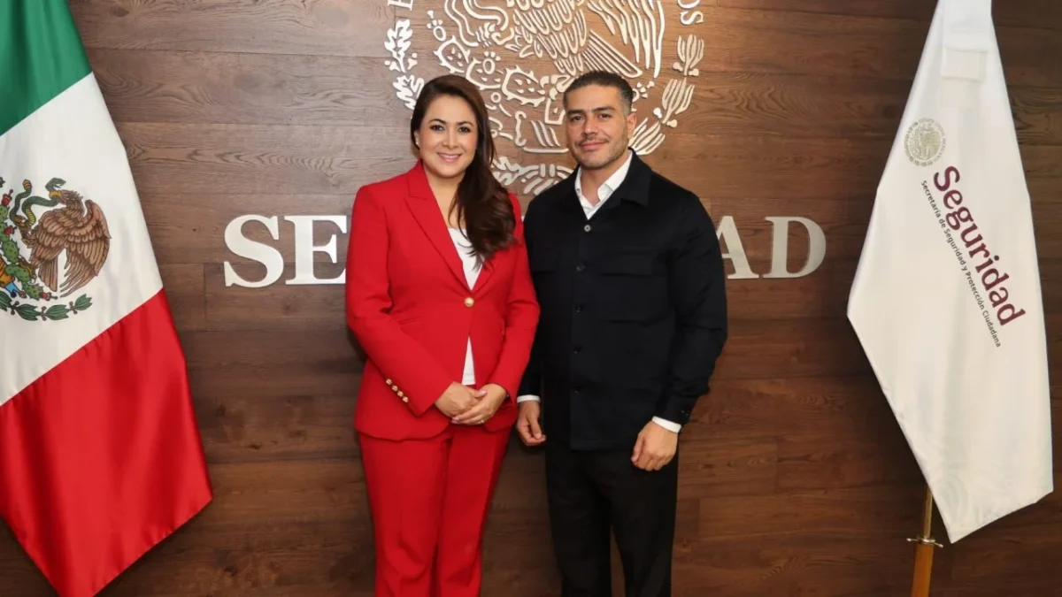 La gobernadora de Aguascalientes, Tere Jiménez, se reunió hoy en la Ciudad de México con Omar García Harfuch.