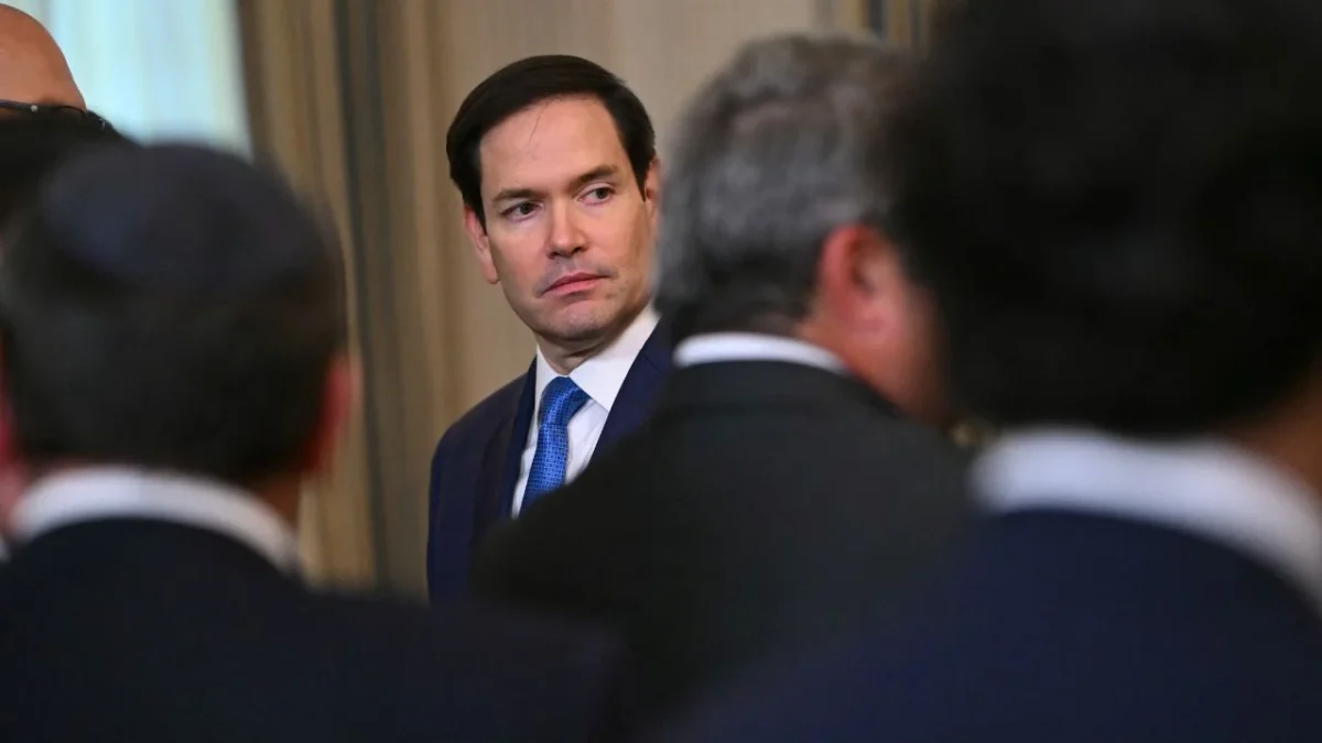 Marco Rubio, tras asistir a la firma trilateral con el presidente Donald Trump, el presidente azerbaiyano Ilham Aliyev y el primer ministro armenio Nikol Pashinyan en el Comedor de Estado de la Casa Blanca en Washington
