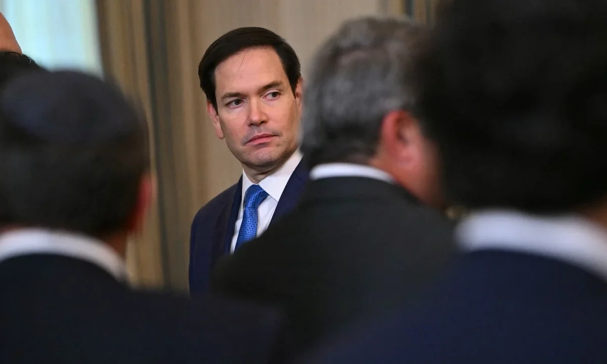 Marco Rubio, tras asistir a la firma trilateral con el presidente Donald Trump, el presidente azerbaiyano Ilham Aliyev y el primer ministro armenio Nikol Pashinyan en el Comedor de Estado de la Casa Blanca en Washington