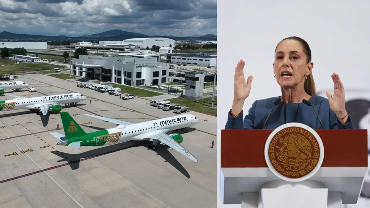 Sheinbaum presume llegada de tercer avión Embraer a Mexicana