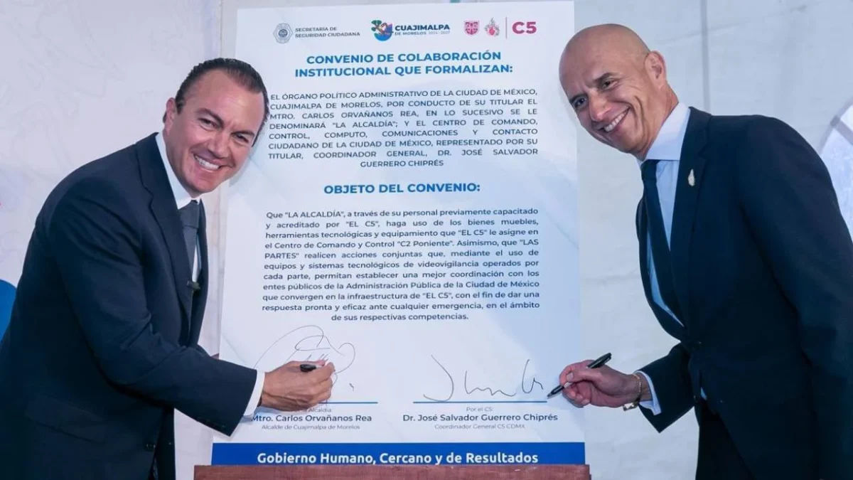 La alcaldía Cuajimalpa y el C5 de la CDMX firman un convenio de seguridad.
