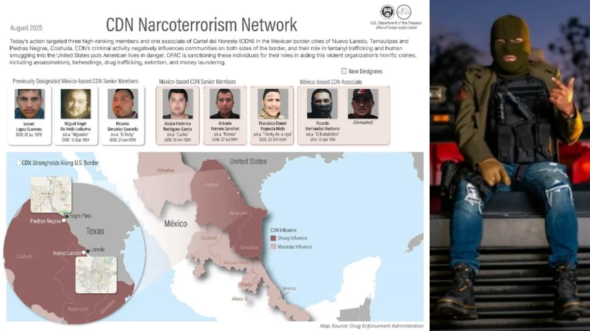El Departamento del Tesoro de EU incluyó en su “lista negra” a 3 cabecillas del Cártel del Noreste (CDN) y al rapero “Makabelico”.