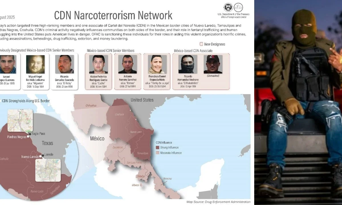 El Departamento del Tesoro de EU incluyó en su “lista negra” a 3 cabecillas del Cártel del Noreste (CDN) y al rapero “Makabelico”.