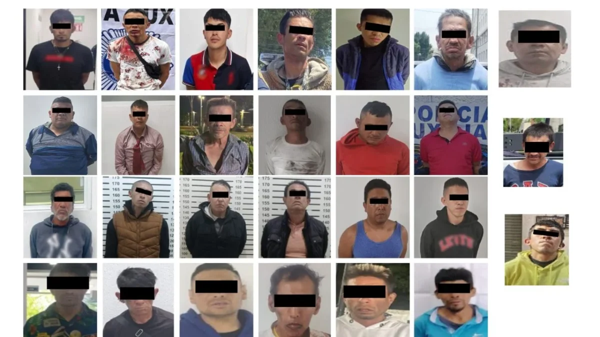 Elementos de la Secretaría de Seguridad Ciudadana detienen a presuntos responsables de robo a transeúnte en diversas alcaldías de CDMX.