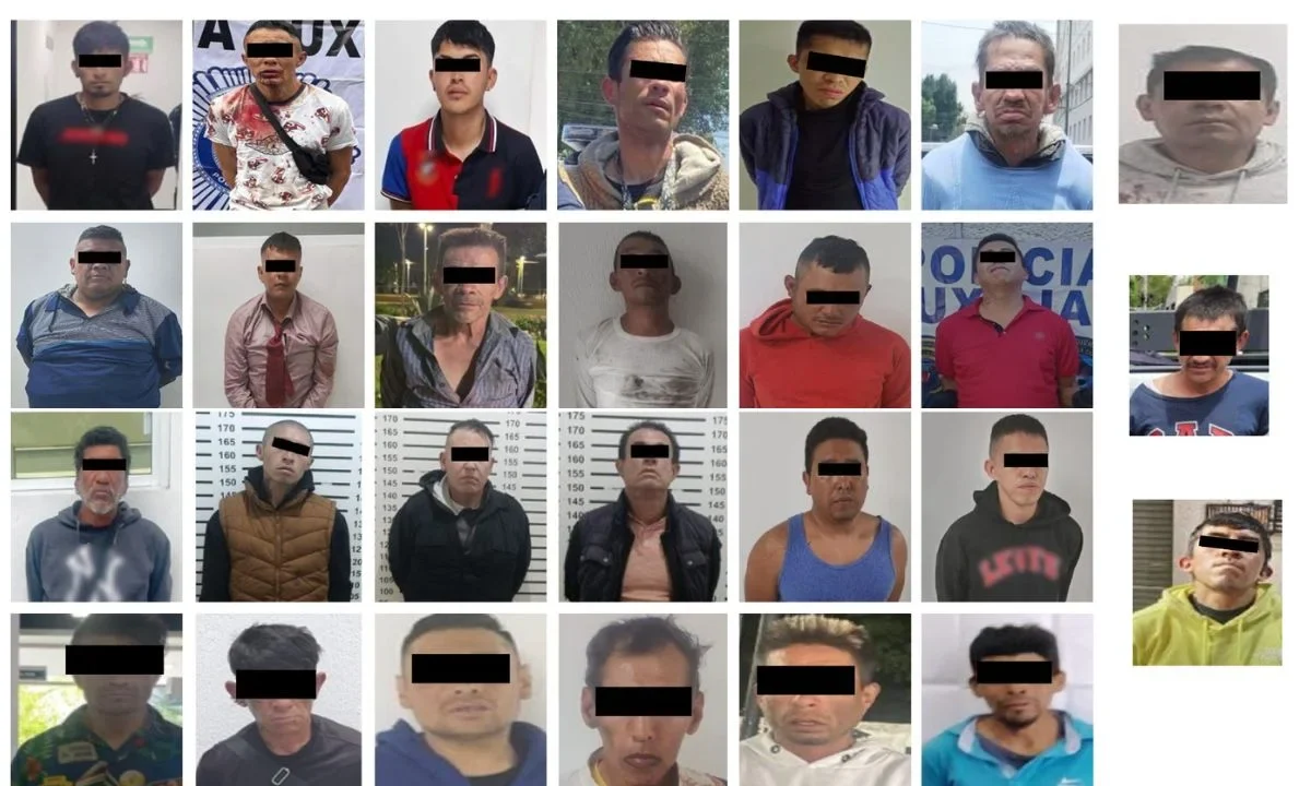 Elementos de la Secretaría de Seguridad Ciudadana detienen a presuntos responsables de robo a transeúnte en diversas alcaldías de CDMX.