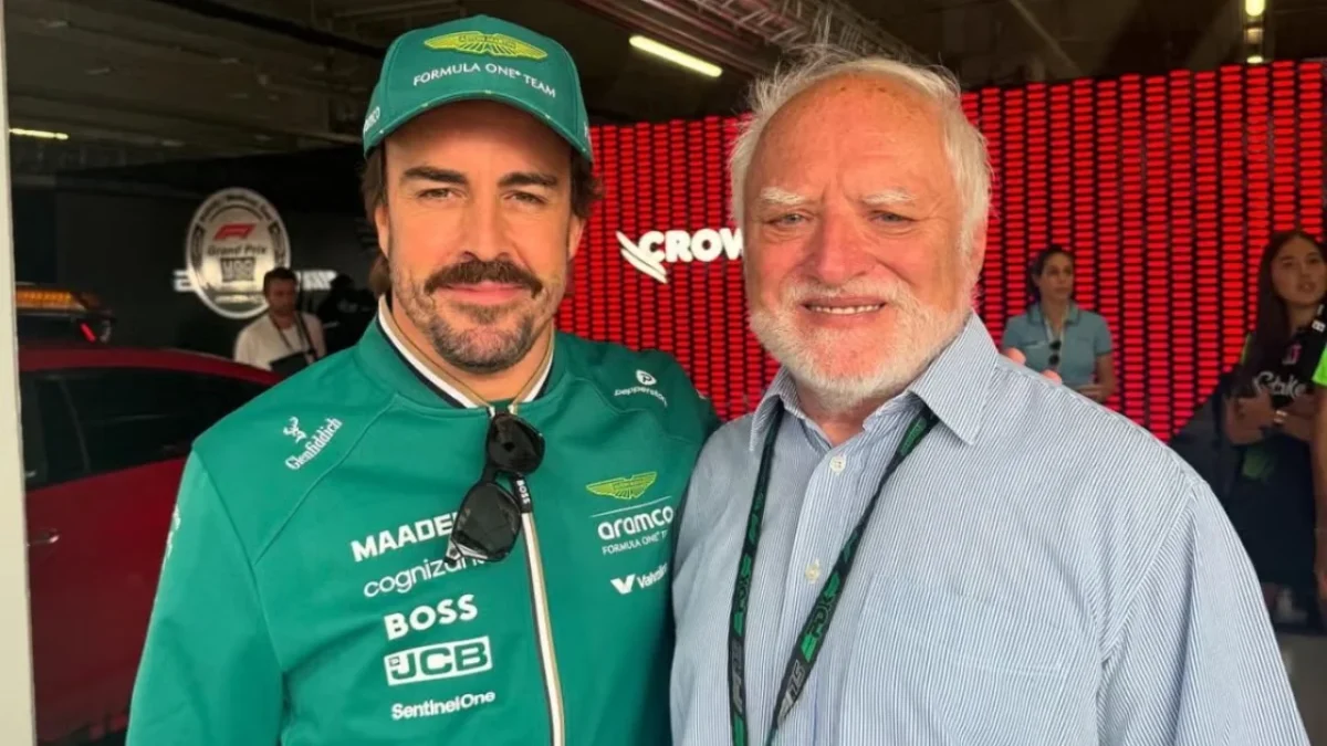 “Hide the Pain Harold” convivió con pilotos de F1 durante el GP de Hungría, donde varios lo reconocieron y se tomaron fotos con él.