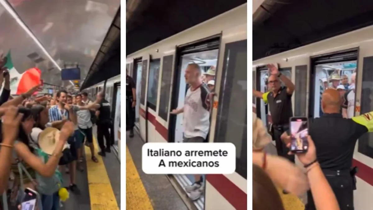 Un hombre Italiano agrede a mexicanos en Metro de Roma y ellos le contestan con el tema "Imagine" de John Lenon.