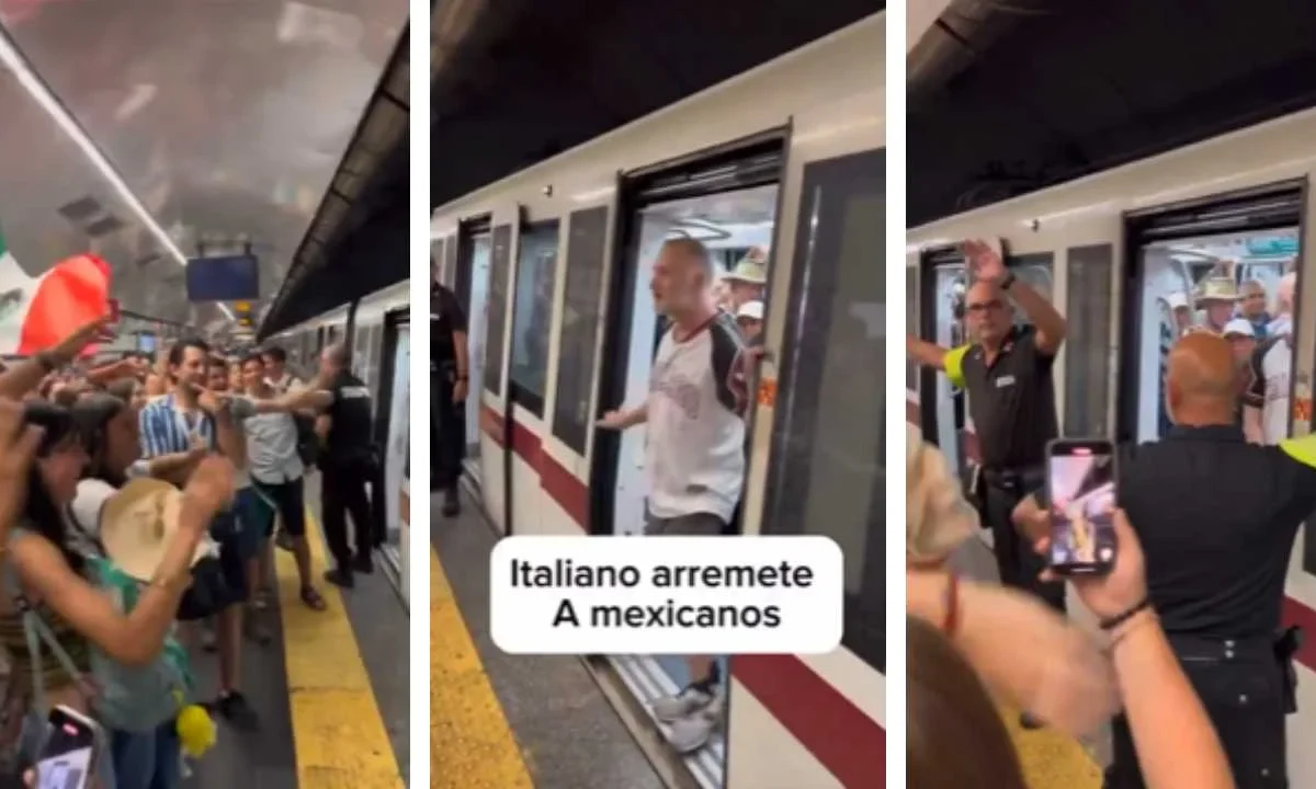 Un hombre Italiano agrede a mexicanos en Metro de Roma y ellos le contestan con el tema "Imagine" de John Lenon.