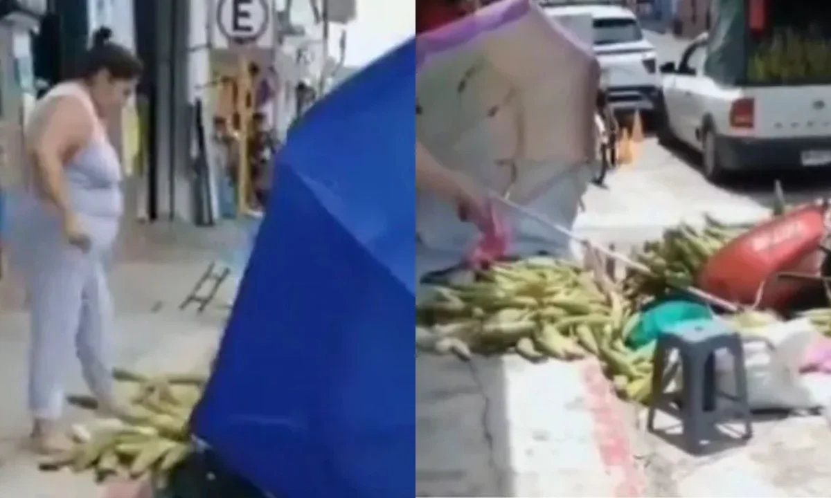 Llaman ‘Lady elotes’ a mujer acusada por tirar puesto de un adulto mayor en Veracruz.