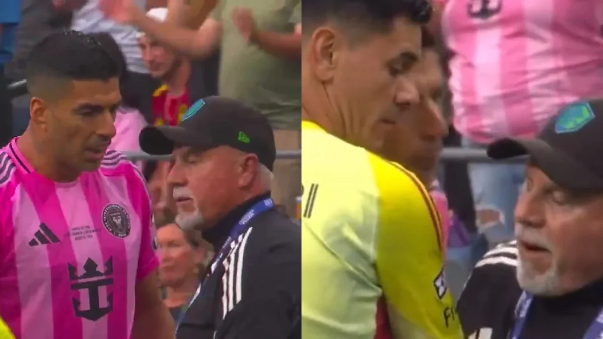 Cámaras captan a Luis Suárez escupiendo al rostro del auxiliar del Seattle Sounders en la final de la Leagues Cup 2025.