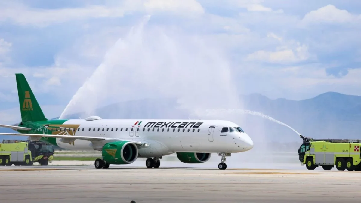 La aeronave Embraer E195-E2 arribará en el transcurso de la tarde al AIFA como parte del contrato firmado por Mexicana con Embraer.
