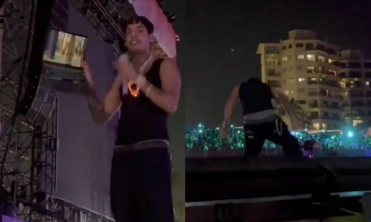 Natanael Cano fue protagonista de un momento violento junto a su DJ a quien golpeó en el escenario del Baja Beach Fest.
