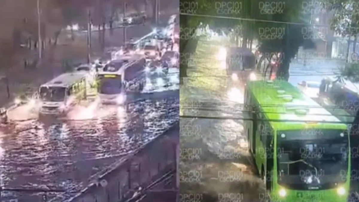 Se registran inundaciones y encharcamientos por lluvias fuertes en diversos puntos de la CDMX.