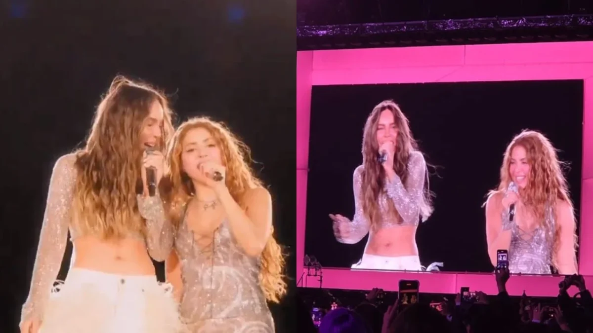 Shakira invitó a Belinda al escenario para cantar "Día de enero" en el marco de Las Mujeres Ya No Lloran World Tour.