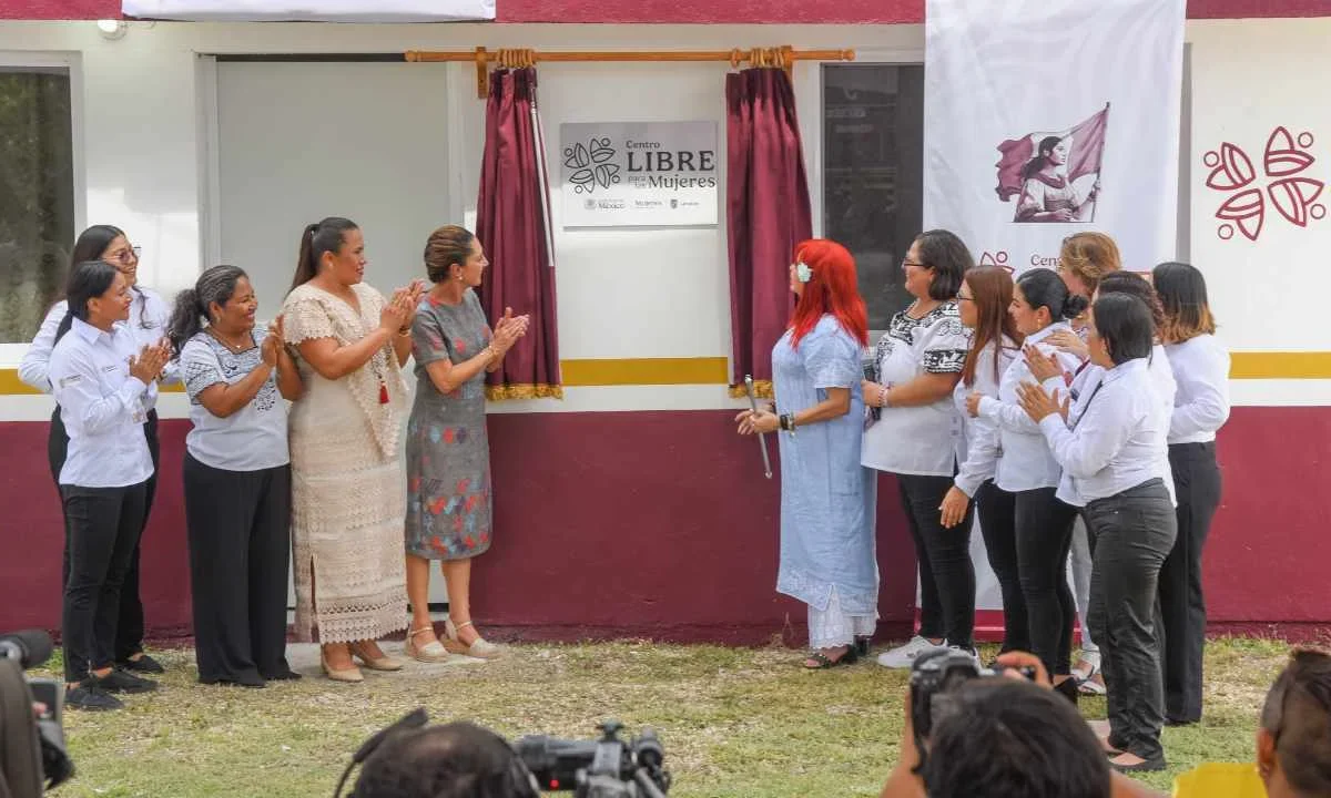 Claudia Sheinbaum Pardo inauguró un Centro Libre para las Mujeres en Calakmul, Campeche.