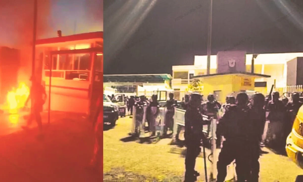 Durante la gresca, los internos cargaban con palos y se veían fogatas.