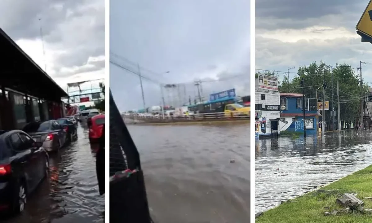 Lluvias provocan inundaciones en Tultitlán y Ecatepec, principalmente en la vía López Portillo.
