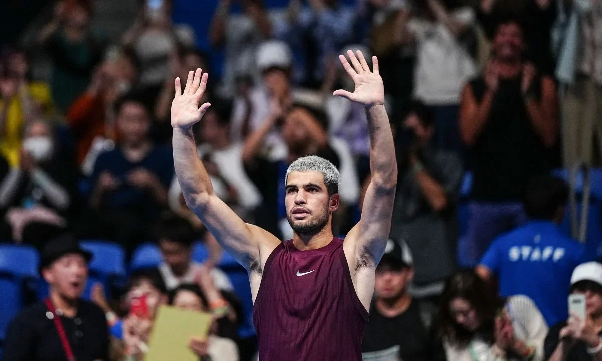 Carlos Alcaraz en el ATP 500 de Tokio
