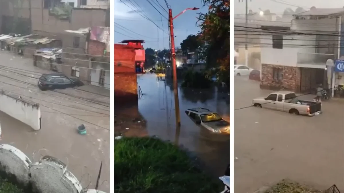 Desborda ‘Arroyo Seco’ por fuertes lluvias, deja inundaciones en La Martinica y otras colonias de Zapopan, Jalisco.