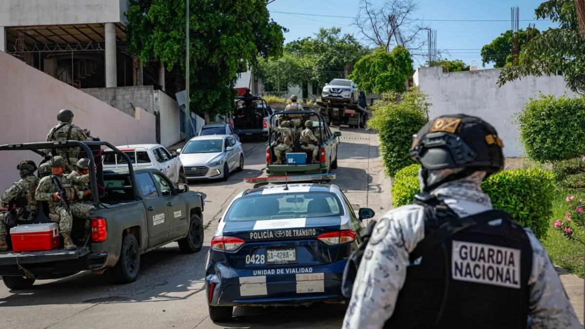 Fuerzas federales y estatales decomisaron en Culiacán armas, cartuchos, explosivos, drogas, vehículos y tigres de bengala durante operativos conjuntos.